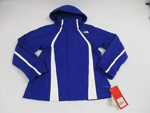 North Face Triclimate Jacket Womens Medium Blue Waterproof Hiking Hood Outdoors - Picture 1 of 14