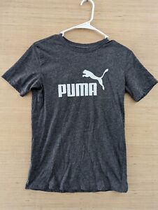 Puma Cat Logo Short Sleeve Kids T Shirt Boy's Extra Large XL Gray 4.113