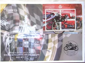 SOBRE 1º DIA DE CIRCULACION Vehículos de época Motos Campeonas AÑO : 2015 - Imagen 1 de 1