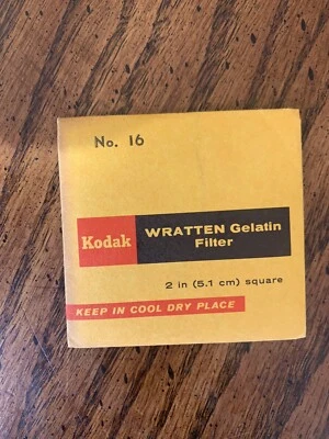NOS Wratten  Kodak No 16 Filter 2x2 inch (50mm)  Gelatin RARE - Image 1 of 2