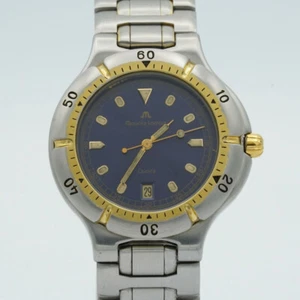 Maurice Lacroix Classic Men's Watch Steel/Gold Plated Quartz 38MM Blue ML116 - Picture 1 of 11