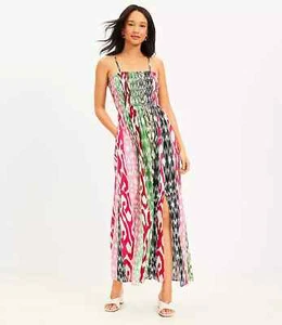 Ann Taylor Loft neu mit Etikett Strand Scroll gesmoktes Maxi Cami Kleid XS - Bild 1 von 3