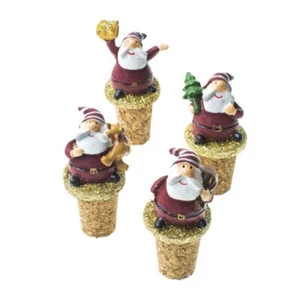 Heaven Sends Father Christmas Santa Flaschenstopfen 4er Set NEU - Bild 1 von 2