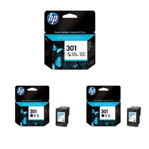 2x CARTUCCE HP 301 ORIG. NERO - 1x CARTUCCIA HP 301 ORIG. COLORE PER HP  - Picture 1 of 1