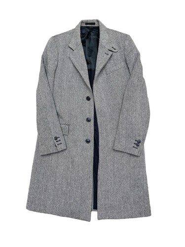 MAISON MARGIELA Cappotto lungo grigio nero spina di pesce Martin Margiela Archive FW 2004 taglia 50