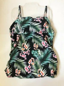 Ingrid & Isabel Maternity SWIMSUIT Tankini TOP Floral Palm PRINT Tie Back Large - Picture 1 of 2