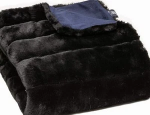 60 X 2 Black Faux Fur Plush Throw Blanket - Picture 1 of 4