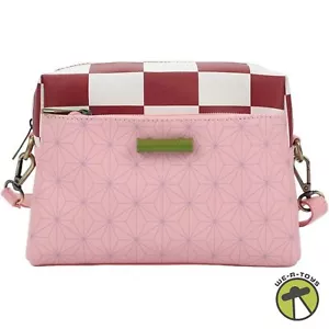 Demon Slayer Nezuko Metal Badge Crossbody Bag Bioworld - Picture 1 of 5