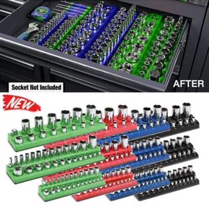 3/6X Magnetic Socket Organizer Tray Set Storage Holder 1/4 3/8 1/2 Dr SAE Metric - Picture 1 of 26