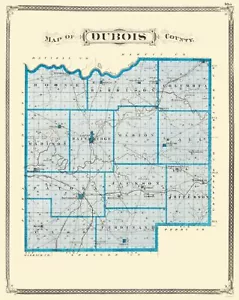Mapa histórico del condado - Condado de Dubois Indiana - Baskin 1876 - 23 x 28,81 - Imagen 1 de 20