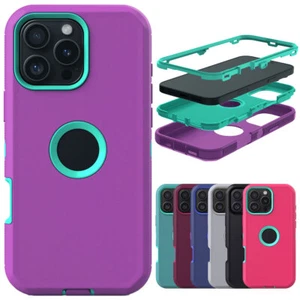 For Apple iPhone 16/Pro/Pro Max/Plus Rugged Rubber Case Phone Shockproof Cover - Picture 1 of 54