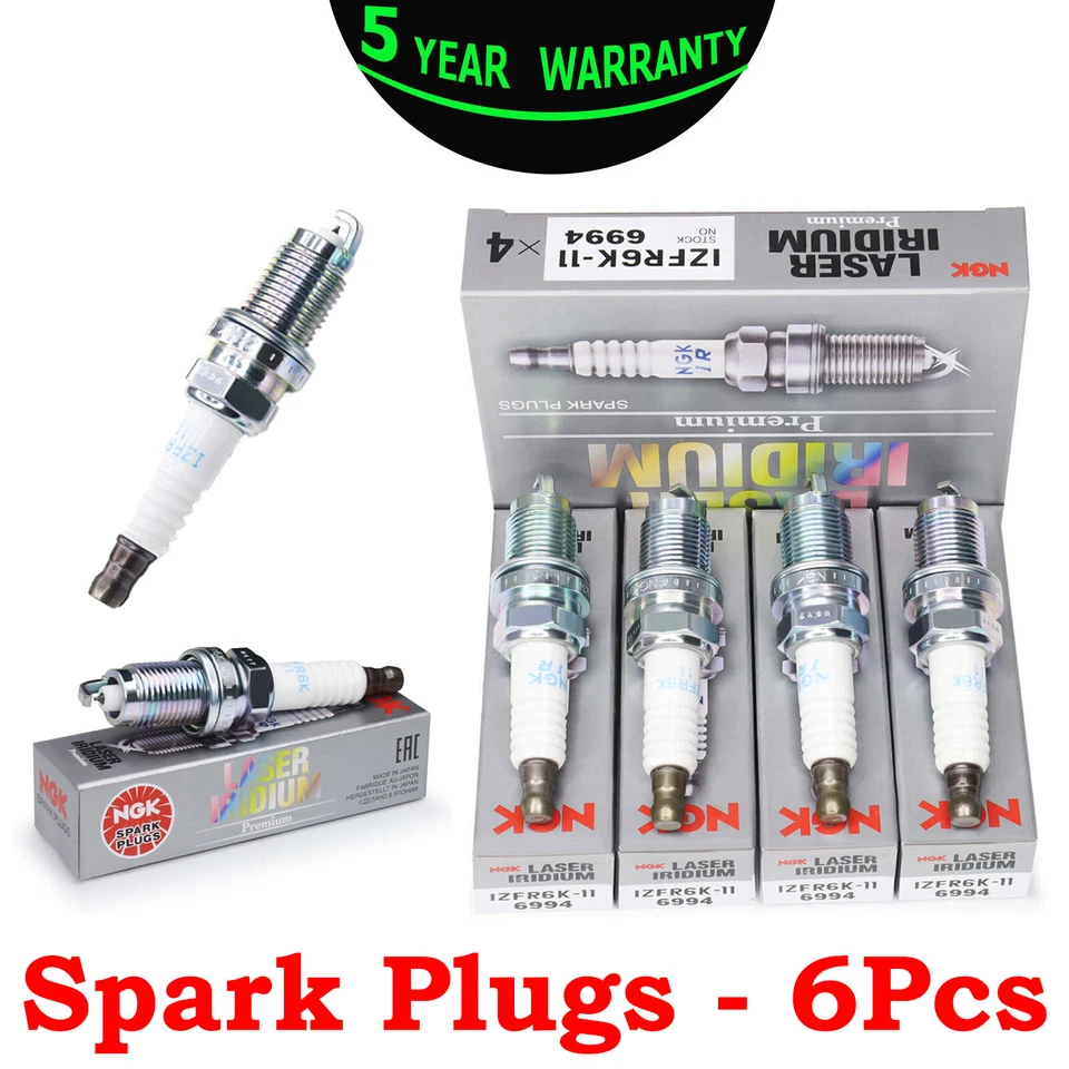 6 piezas bujías láser iridio para Acura Honda V6 Accord MDX TL RL C NGK IZFR6K11 Foto 1 de 4