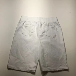 BonWorth Shorts Womens Large Pull On White Rayon Blend Bermuda Elastic Waist - Picture 1 of 13