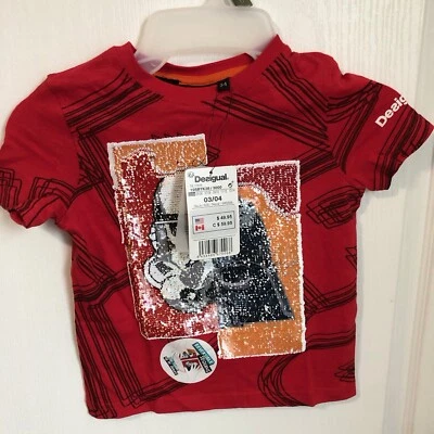 Desigual Star Wars Boys' T-Shirt Size 3/4 Red Stormtrooper Darth Vader NWT - Image 1 of 4