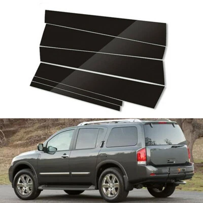 6pcs Window Door Pillar Posts Black Cover Trims Fit For Nissan Armada 2005-2015 - Image 1 of 4