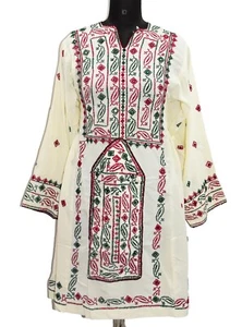Ethnic Banjara Frock Dress Afghani Old Hand Embroidered Mirror Work Balochi Boho - Picture 1 of 11
