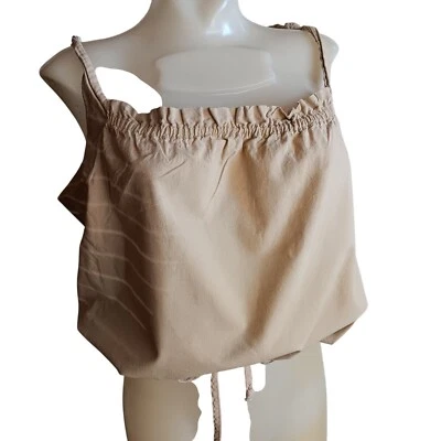 Top corto vintage mediano años 70 con cordón cintura algodón boho EE. UU. Foto 1 de 4