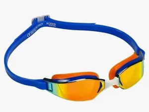 Gafas de natación Michael Phelps XCEED lentes de titanio naranja/azul antiniebla espejadas - Imagen 1 de 4