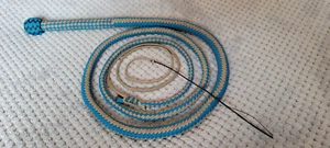 Bullwhip 6 Fuß 16 Strang Overlay 2 geflochtene Bäuche gewachst handgefertigt in UK von mir. - Bild 1 von 5