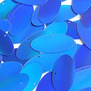Lentejuelas de costura metálica de 1,5 pulgadas con lentejuelas de elipse ovalada de lentejuelas Lazersheen - Imagen 1 de 2
