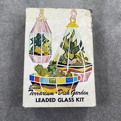Ernani Terrarium Dish Diy Craft Leaded Glass Kit Lighted Garden Size 10"X18" - Image 1 of 4