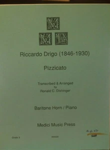 Baritone & Piano Pizzicato by Riccardo Drigo arr Ronald Dishinger out of print  - Picture 1 of 3