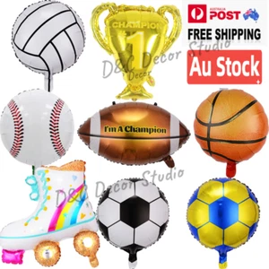 Sports Trophy Foil Balloon Soccer Basketball Rugby Baseball Skate Carnival Decor - Picture 1 of 11
