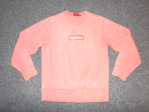 SUPREME MADE IN CANADA BOX LOGO MENS MEDIUM PINK SWEATSHIRT PULLOVER A1 - Picture 1 of 9