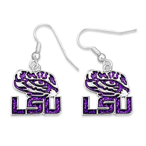 43345 LSU Glitter Logo Earrings - Image 1 of 1
