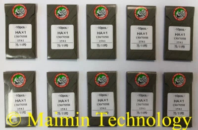 100 75/11 SHARP ORGAN TITANIUM FLAT SHANK 15X1 HAX1 HOME SEWING MACHINE NEEDLES - Image 1 of 2