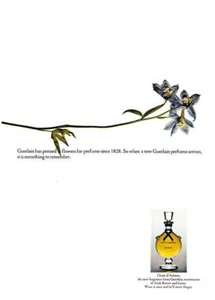1968 Guerlain Chant d'Aromes Perfume Bottle photo "Flowers & Leaves" print ad - Bild 1 von 1