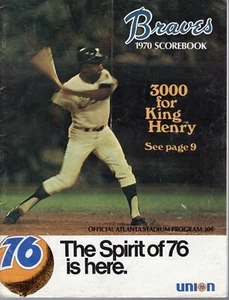 1970 Baseball program Philadedphia Phillies @ Atlanta Braves, unscored ~ Fair - Picture 1 of 7