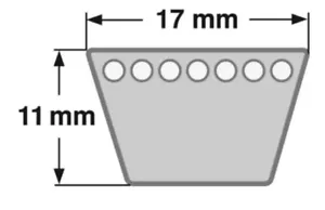 Keilriemen B-Profil 17 x 11 mm | Länge: 500mm bis 2400mm (Li) | DIN2215 - Bild 1 von 5