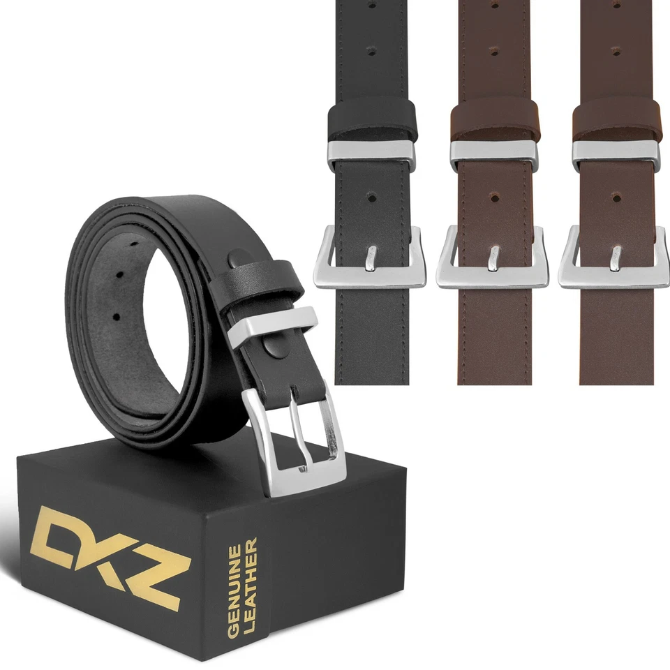 Mens Leather belt 100% genuine Leather black brown 30'' to 72'' waist sizes - Image 1 of 4