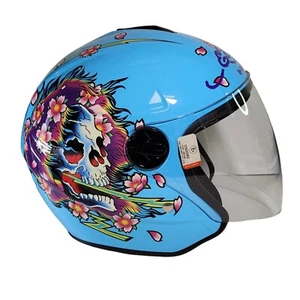 KBC Audigier Ed Hardy Motorcycle Helmet XS 53-54 cm Women Youth Beautiful Ghost - Picture 1 of 16