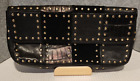 Michael Kors Black Checkered Patchwork Studded Leather Clutch