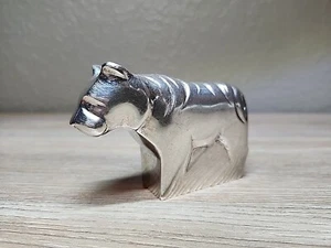DANSK INTERNATIONAL DESIGNS JAPAN Tiger Paperweight Silver Plated Weighted - Picture 1 of 16