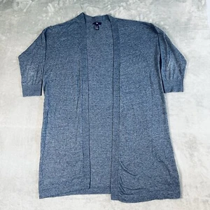 Gap Strickjacke Damen groß Staubtuch blau Strick Halbarm vorne offen minimalistisch - Bild 1 von 5