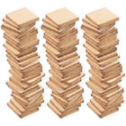 100 Pcs 10mm Square Wood Slices Blank Wood Pieces Unfinished Plaque for