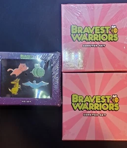 š„Bravest Warriors (3 Piece Lot) Pin/Coasters 2 are SEALED Dark Horse PROMO - Picture 1 of 7