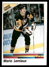 1990-91 Panini Stickers Mario Lemieux #136 NM-MT Pittsburgh Penguins