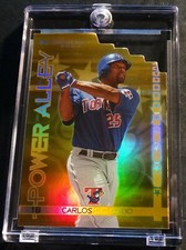 RARE 2004 CARLOS DELGADO DONRUSS POWER ALLEY DIE CUT YELLOW GOLD 02/10