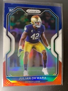 Panini Prizm 2020 - Julian Okwara - rojo blanco azul Prizm - RC #361 - Imagen 1 de 2