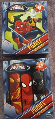 Lot Of 2 Ultimate Spiderman 48 Piece Puzzles All Pieces in Box - Image 1 of 2