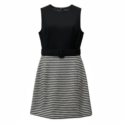 Ralph Lauren Black Label Wool Houndstooth Dress Womens Size 10 Old Money Classic - Image 1 of 4