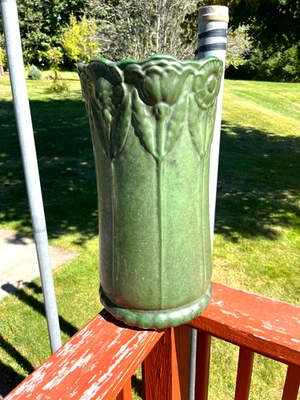 Antiguo soporte para paraguas Weller Bedford verde mate con etiqueta original de tienda Foto 1 de 4