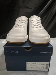 Cole Haan Grandpro Angleace Herren Leder Turnschuhe (Optik Weiß/Silber) Größe 8,5 - Bild 1 von 8