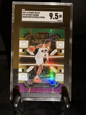 2023-24 Panini Select Concourse Keyonte George #75 GreenWhitePurplePrizm RC 9.5 - Image 1 of 2