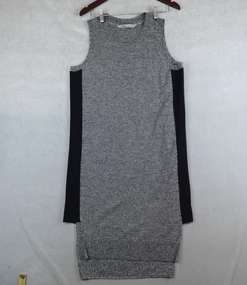 Athleta платье мериносовой шерсти без рукавов свитер трикотажа Midi размер средний серый черный - Изображение 1 из 4