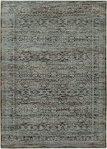 Blue Distressed Faded Petal Vines Bordered Area Rug 7127A - Aprx 3' 3" x 5' 2" - Picture 1 of 1